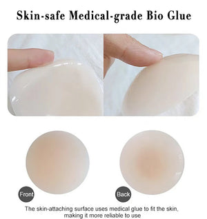 Round Adhesive Reusable Invisible Silicone Nipple Covers