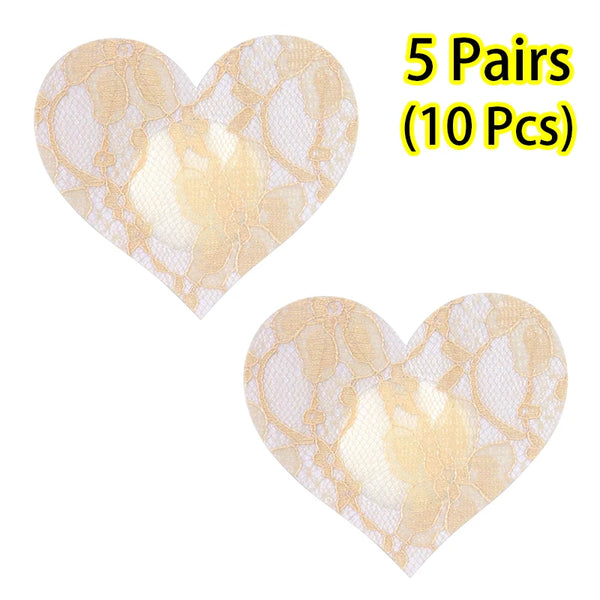 Fabric Nipple Covers Heart Cross and Star Shapes