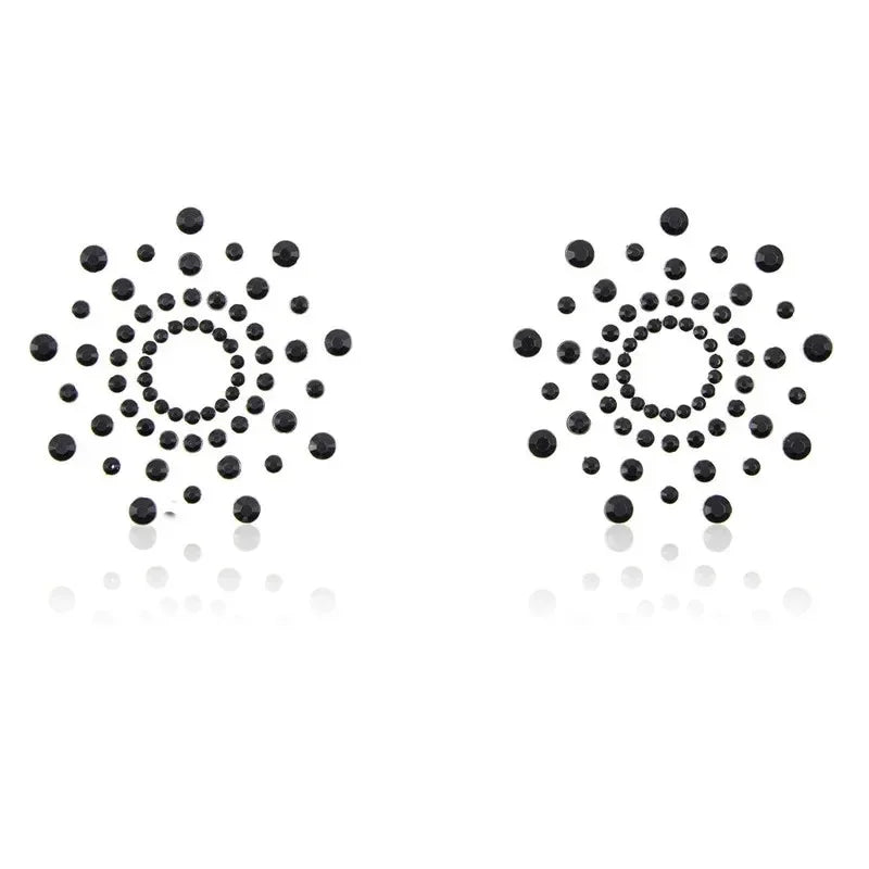 Rhinestone Adhesive Nipple Covers for Women | Sparkly Festival Breast Petals