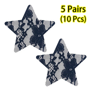 Fabric Nipple Covers Heart Cross and Star Shapes
