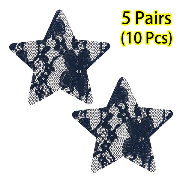 Fabric Nipple Covers Heart Cross and Star Shapes