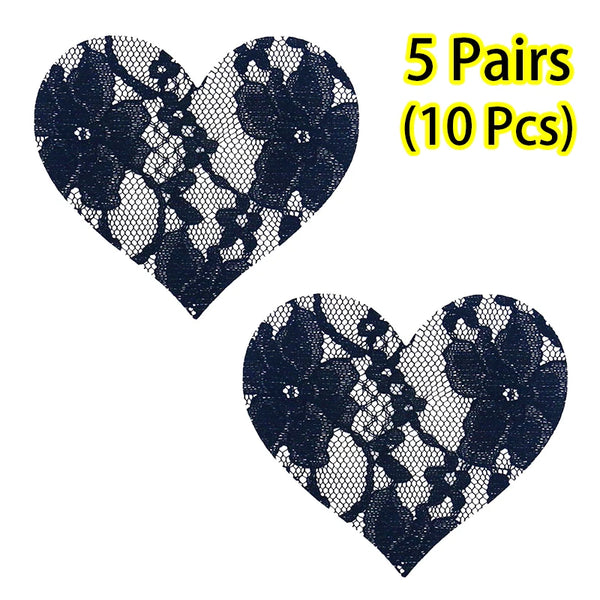 Fabric Nipple Covers Heart Cross and Star Shapes