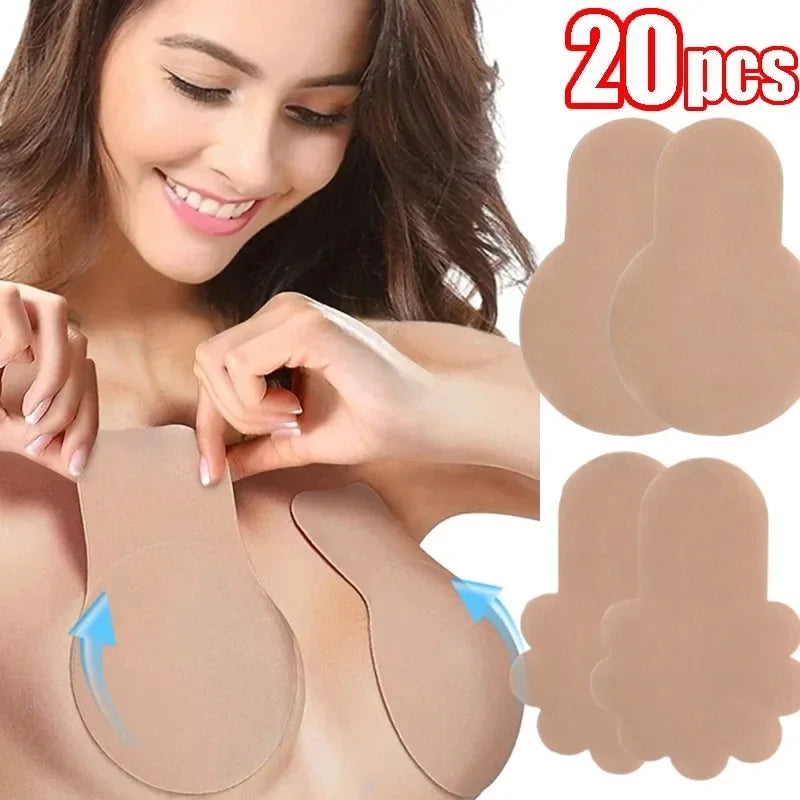 Disposable Self Adhesive Breast Petal Covers | Invisible Nude Chest Covers