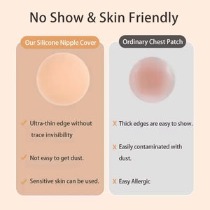 Round Adhesive Reusable Invisible Silicone Nipple Covers