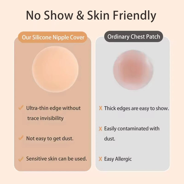 Round Adhesive Reusable Invisible Silicone Nipple Covers