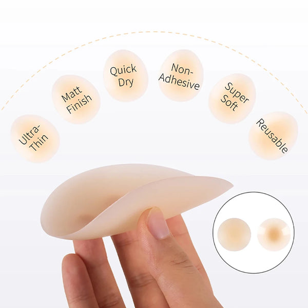 Round Non Adhesive Waterproof Silicone Nipple Covers for Everyday Wear