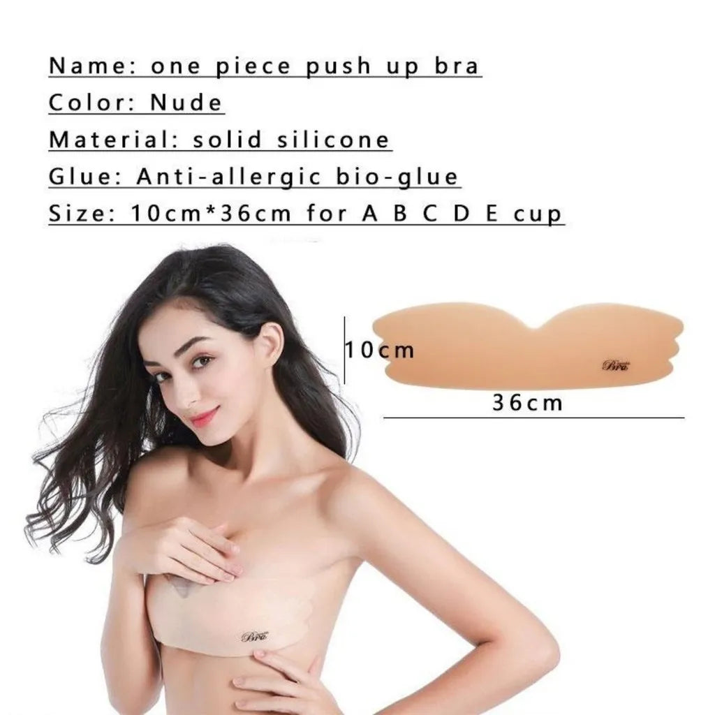 Seamless Push Up Silicone Bra Pad | Invisible Adhesive Lift Inserts