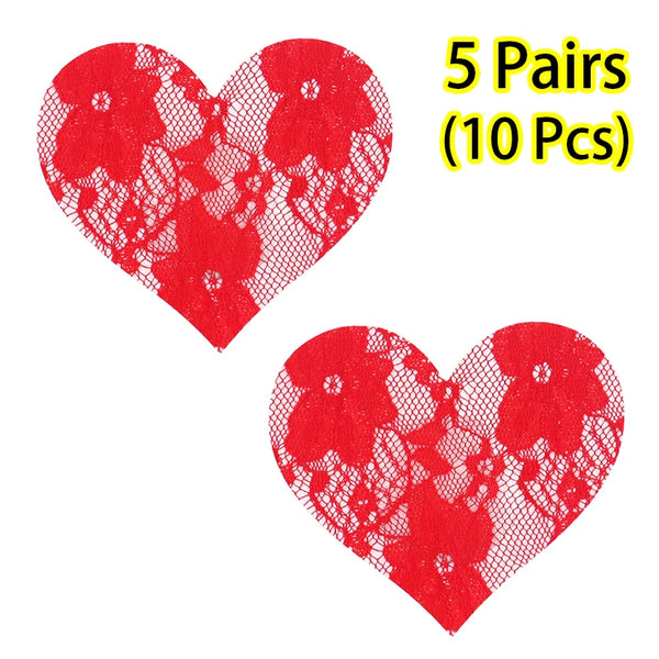 Fabric Nipple Covers Heart Cross and Star Shapes