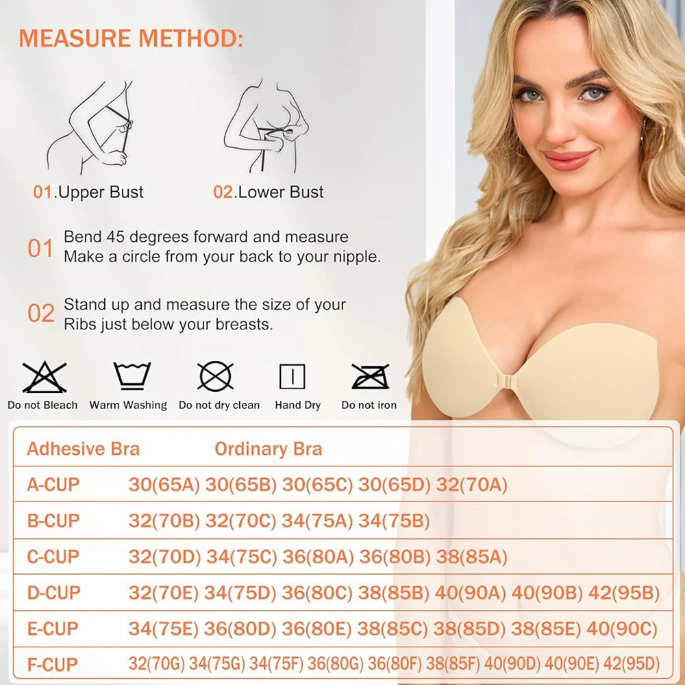Front Clasp Silicone Contour Bra