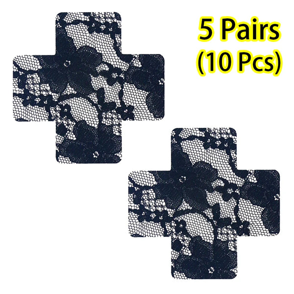 Fabric Nipple Covers Heart Cross and Star Shapes