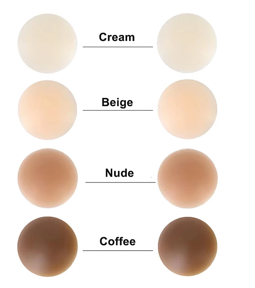 Round Adhesive Reusable Invisible Silicone Nipple Covers