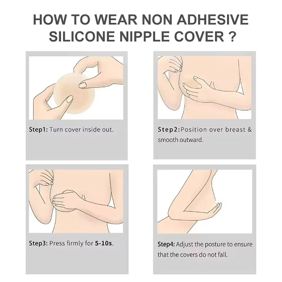 Reusable Non Adhesive Silicone Breast Covers | Invisible No-Show Coverage