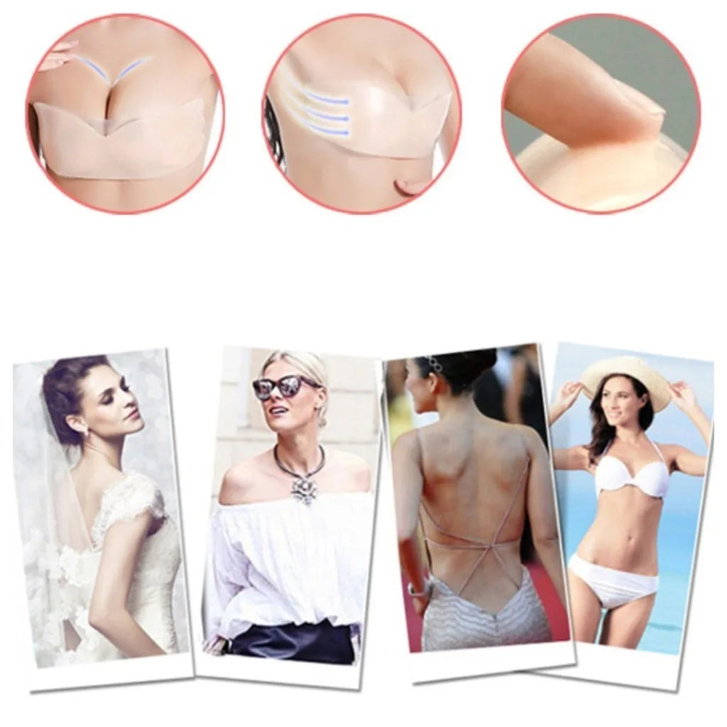 Seamless Push Up Silicone Bra Pad | Invisible Adhesive Lift Inserts