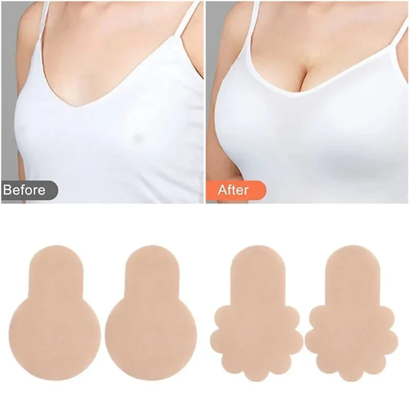 Disposable Self Adhesive Breast Petal Covers | Invisible Nude Chest Covers