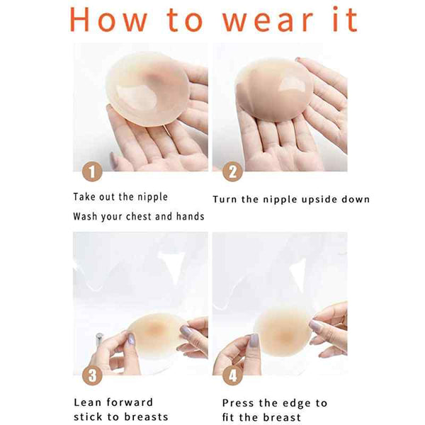 Round Adhesive Reusable Invisible Silicone Nipple Covers
